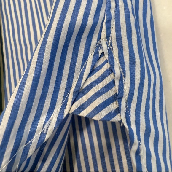 Ralph Lauren Mens M Blue & White Striped Long Sleeve Button Down Shirt Pink Pony - Picture 6 of 10